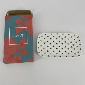 Gen3, NIB, Mosaic Jewelry and Trinket Tray, White and Black